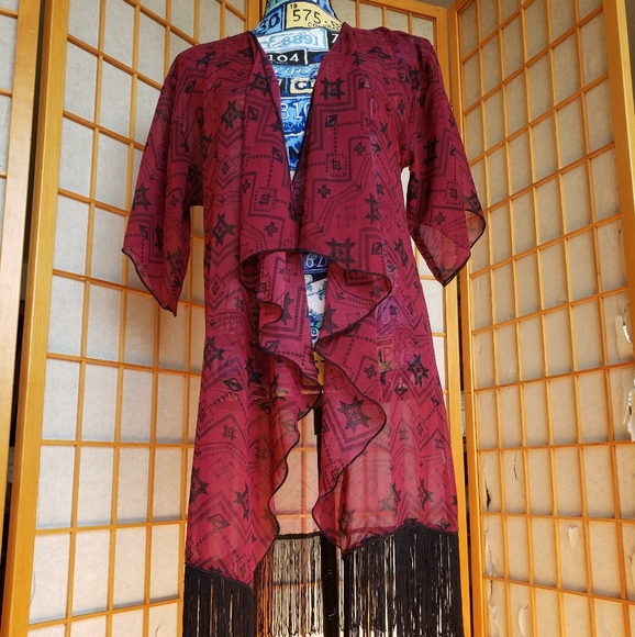 LuLaRoe Other - LuLaRoe Boho Kimono Fringe Coverup